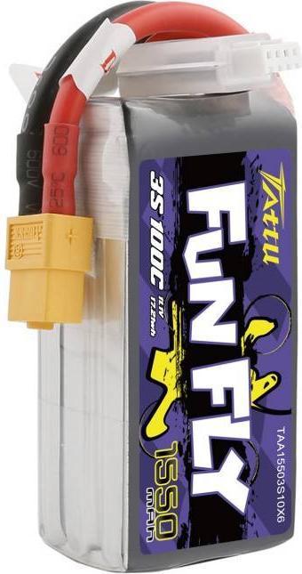Produktbild Tattu Akumulator Funfly 1550mAh 11,1V 100C 3S1P (11.10 V, 1550 mAh)