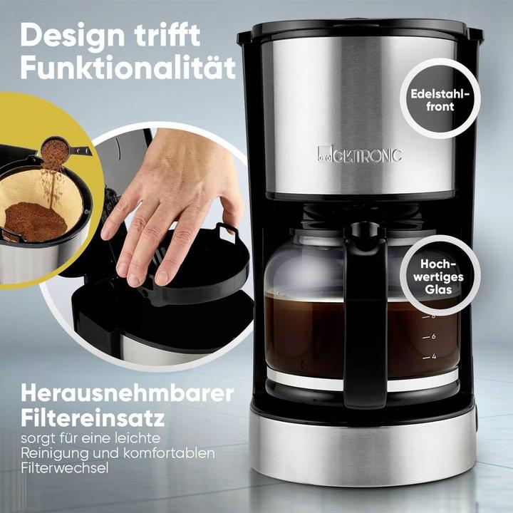 Actual product image Clatronic KA 3808 Coffee maker Stainless steel Capacity cups=12 Keep warm