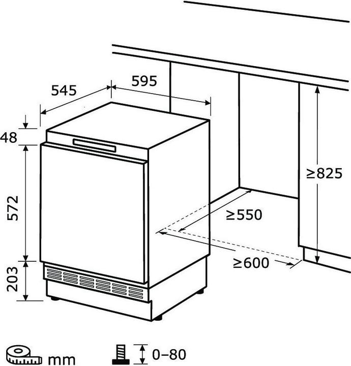 Produktbild Exquisit UKS140VFE010D Unterbau Kühlschrank ohne GefrierfachD (138 l)