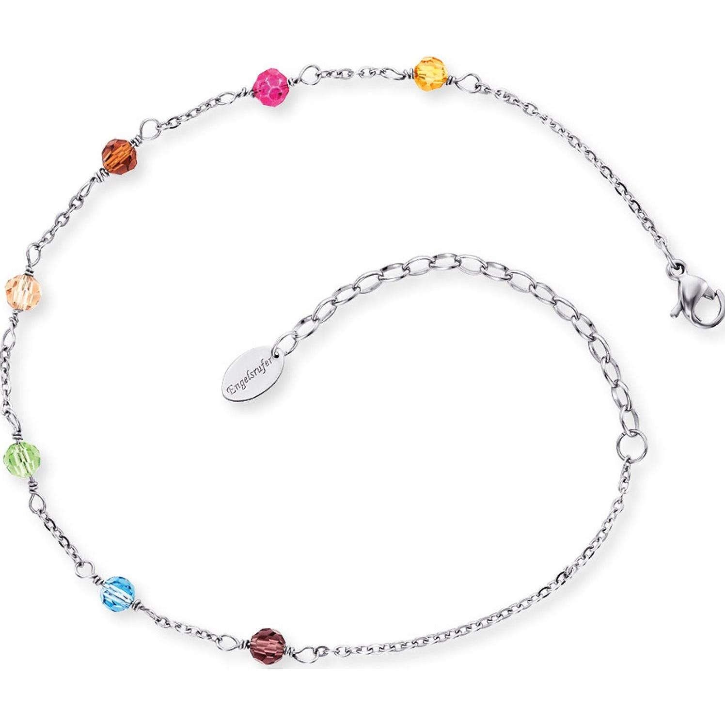Engelsrufer, Fussschmuck, Glasperlen Fusskette, (Edelstahl, Glas, 27 cm)