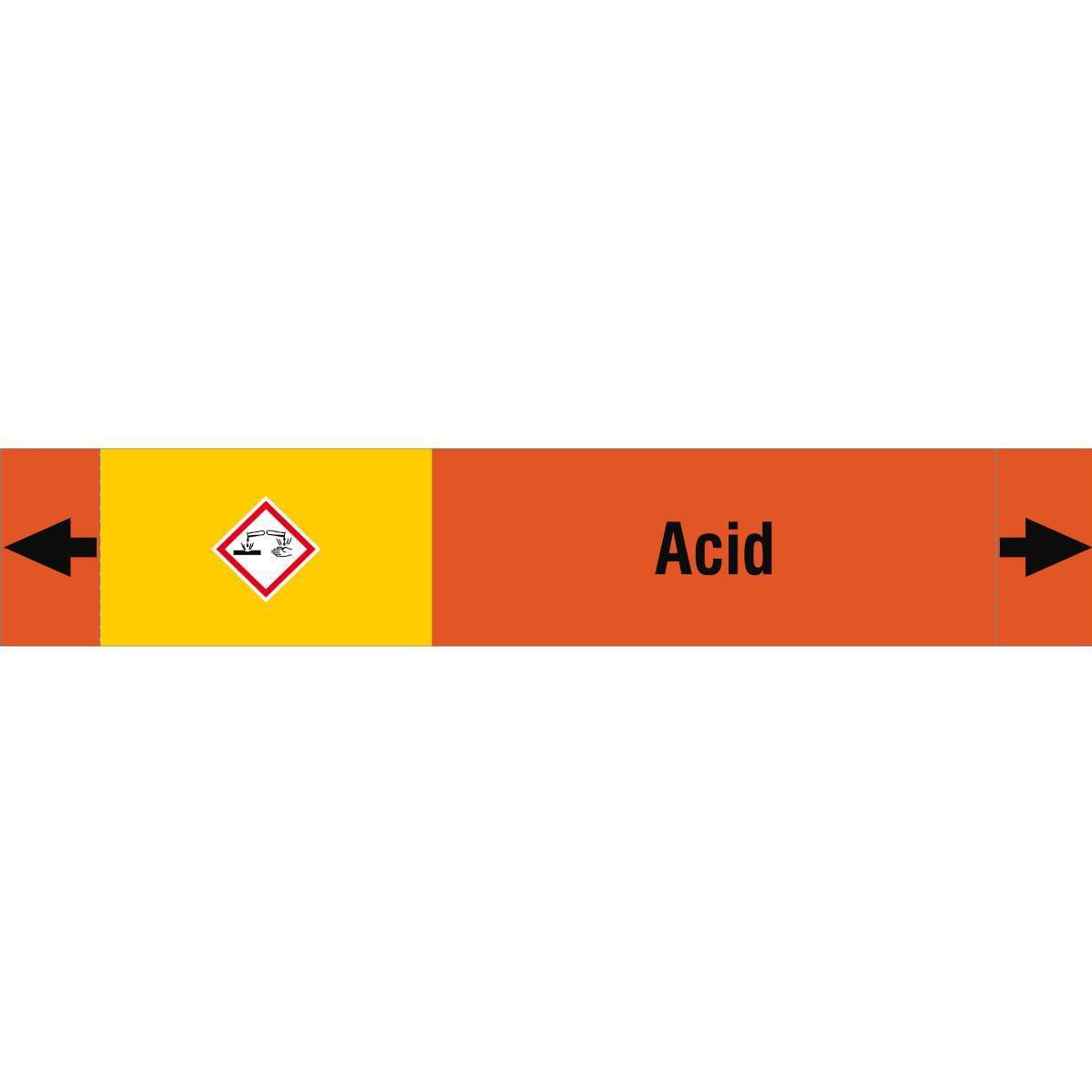 Brady, Etiketten, ISO 20560 Pipe Markers - Acids