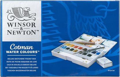 Actual product image Winsor & Newton Cotman watercolour deluxe pocketbox 19pcs