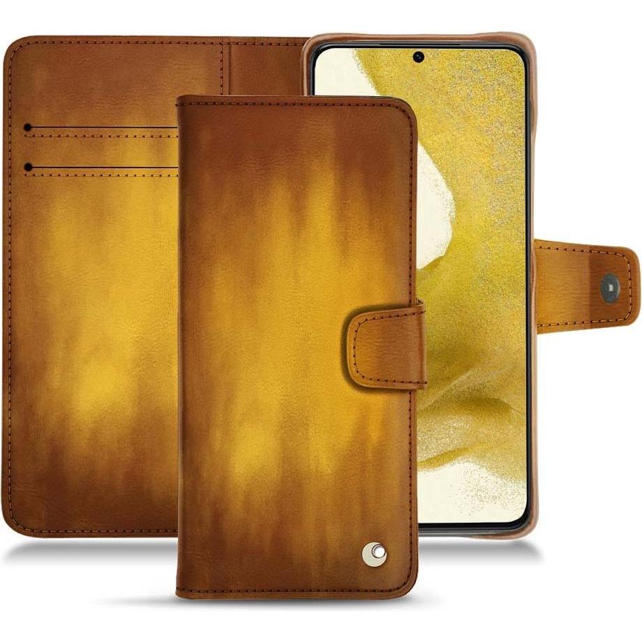 Noreve Lederschutzhülle Wallet (Samsung Galaxy S22+), Smartphone Hülle, Gold