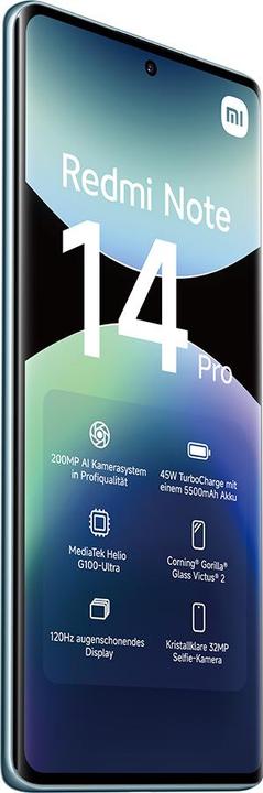 Image du produit Xiaomi Redmi Note 14 Pro (512 Go, Ocean Blue, 6.67", Double SIM, 4G)