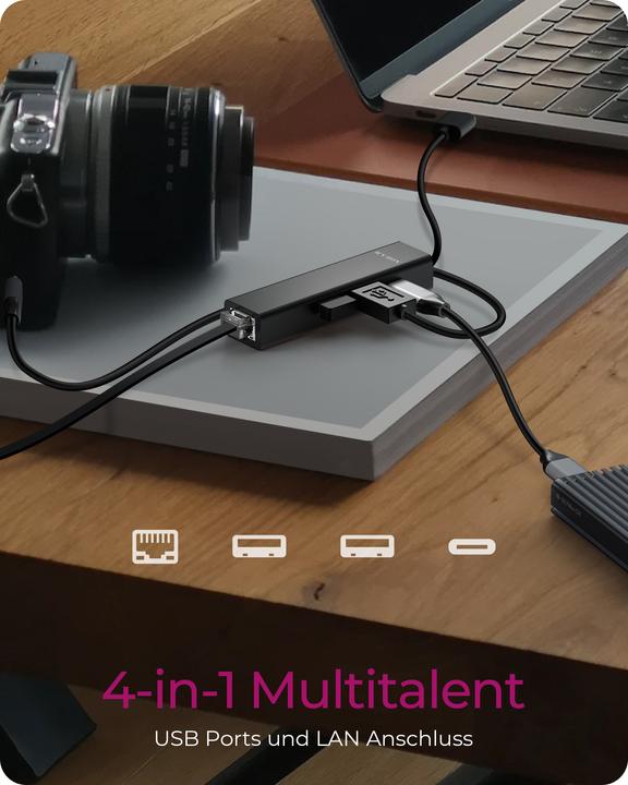 Produktbild Icy Box IB-HUB1439-LAN (USB-A, USB-C, 4 Ports)