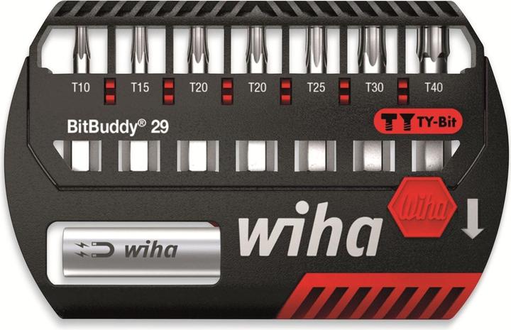Produktbild Wiha Bit Set BitBuddy 8tlg TY-Bit 29 mm TORX 1/4" C6,3 Schraubanwendungen Impact- & Schlagschrauber (Innensechsrund TX)