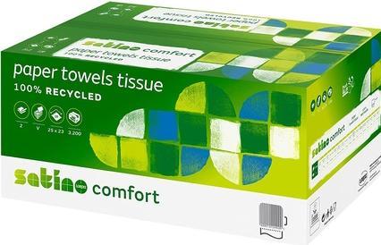 Produktbild Wepa Satino by Papierhandtücher 277218 comfort Zick-Zack-Falzung 2-lagig 3.200 Tücher (1x)