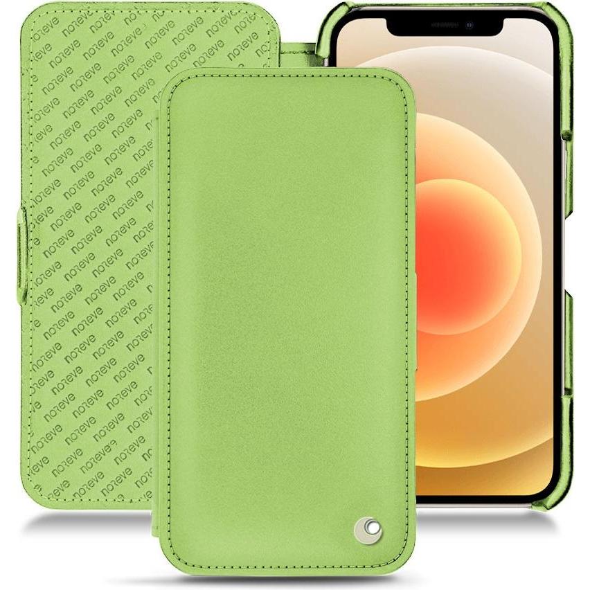 Noreve Lederschutzhülle horizontal (Apple iPhone 12), Smartphone Hülle, Grün