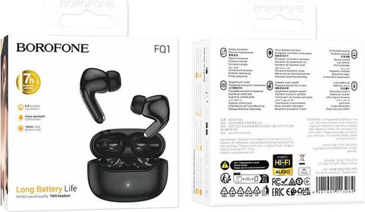 Actual product image Borofone Bluetooth headphones TWS FQ1 Shine black (7 h, Wireless)