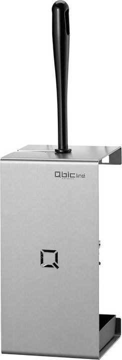 Produktbild Valera Qbic-line Toilettenbürstenhalter Edelstahl 2 offene Seiten schwarze Nylonbürste, 3 Punktbefestigung