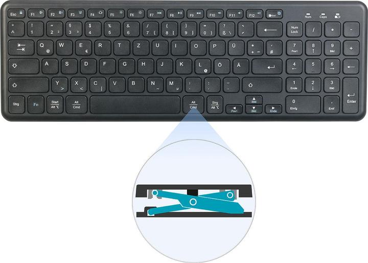 Image du produit GeneralKeys Clavier multi-services sans fil, QWERTZ (DE, Sans fil)