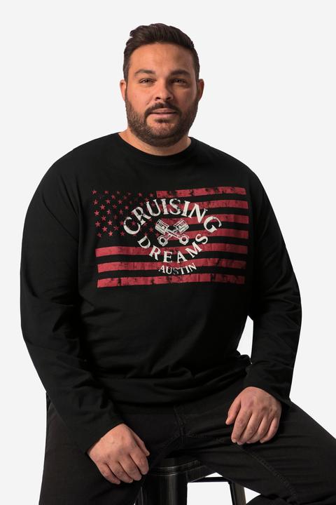 Produktbild Men+ T-Shirt, Langarm, Druck vorne (4XL)