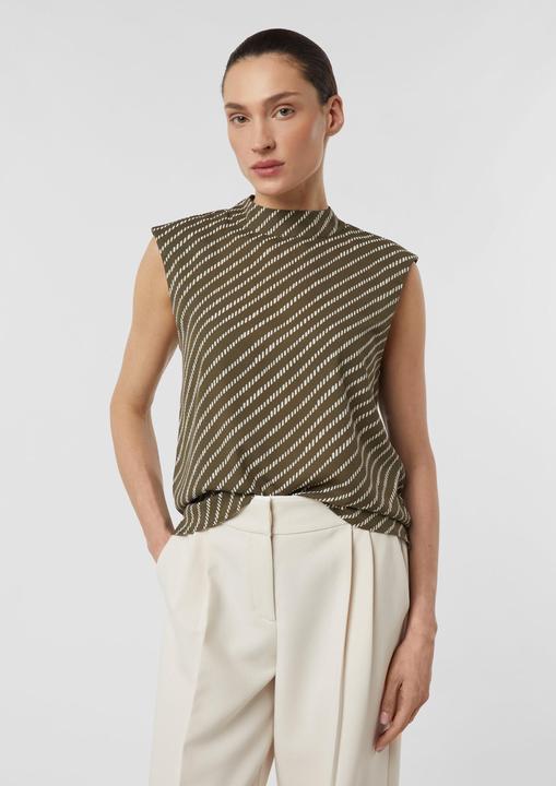 Produktbild Comma Bluse Chiffonbluse mit subtiler Power Schulter im Allover Print (42)