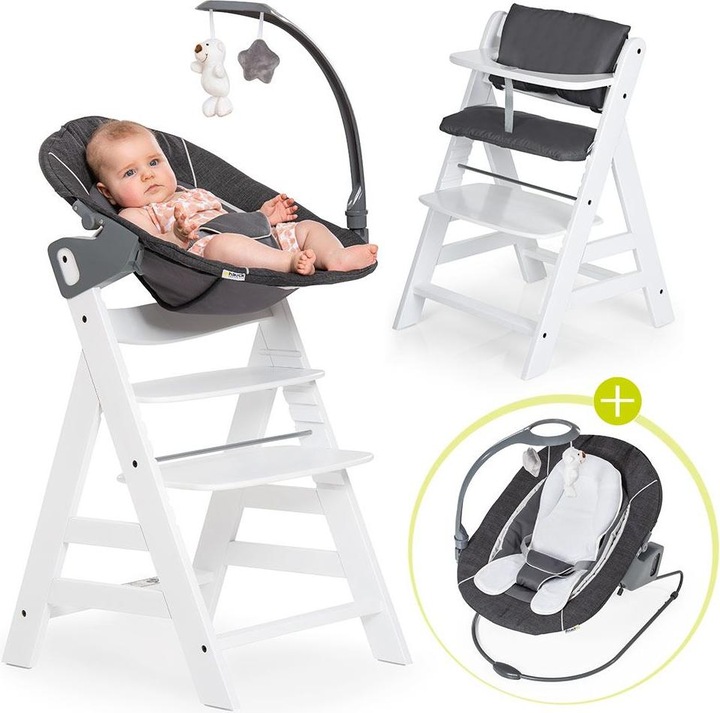 Produktbild Hauck Hochstühle Alpha Plus Weiss Newborn Set Deluxe - 4-tlg. Hochstuhl (Hochstuhl)