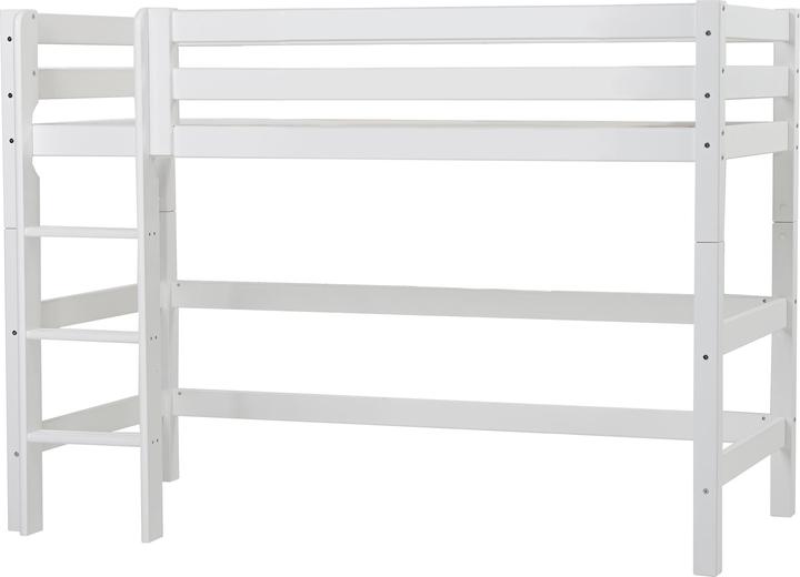 Hoppekids Letto medio-alto ECO Luxury 90x200 cm, rete a doghe flessibili, bianco (90 x 200 cm)