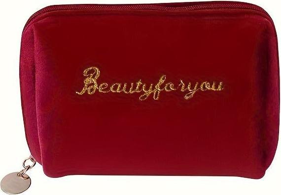 Actual product image Only-Bags.Store Weicher Buchstabe Stickerei Mini-Kosmetiktasche, Reissverschluss solide Farbe niedlich Make-up-Münze
