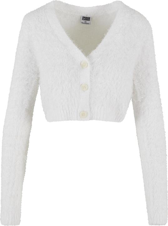 Produktbild Urban Classics Graue Damen-Crop-Cardigan mit Federn (XL)