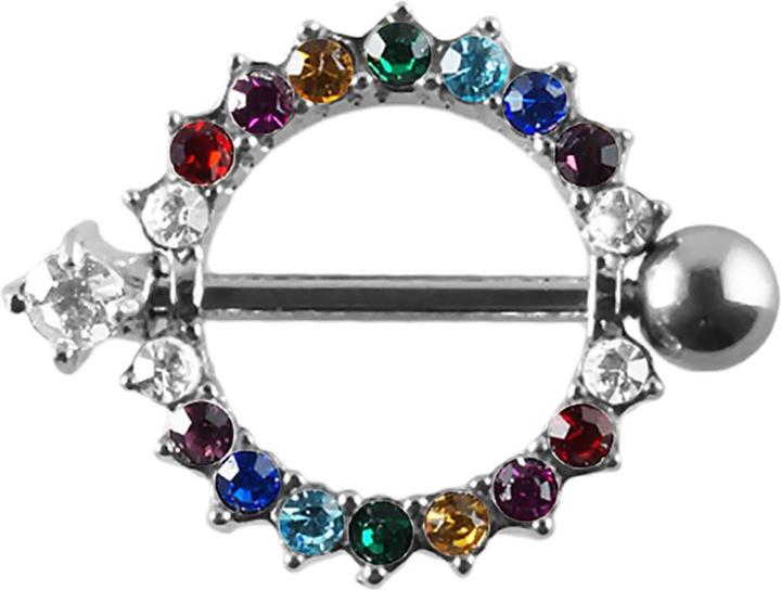 Produktbild Star Piercing Barbell Kristallkranz farbig (ohne Messing, Chirurgenstahl 316L)
