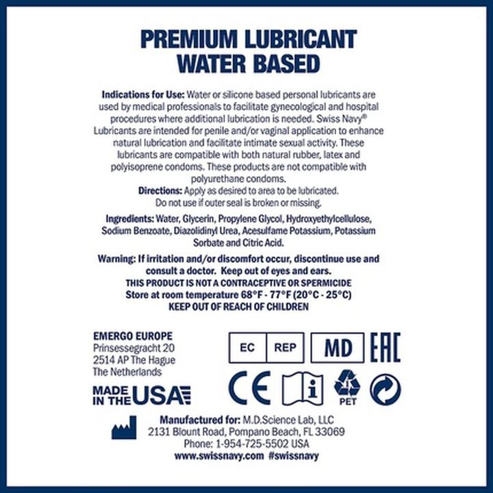 Actual product image Swiss Navy water-based lube (60 ml)