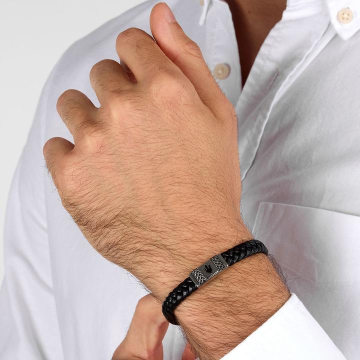 Produktbild Maserati Recycled Leather Armband (20 cm, Edelstahl, Leder)