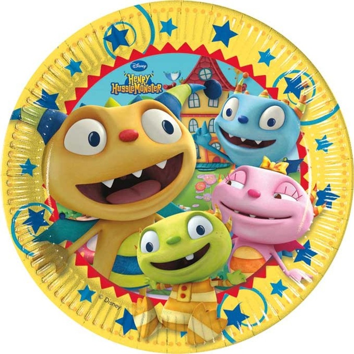 Actual product image Henry Hugglemonster Characters Party Plates (Pack of 8) (8 x)