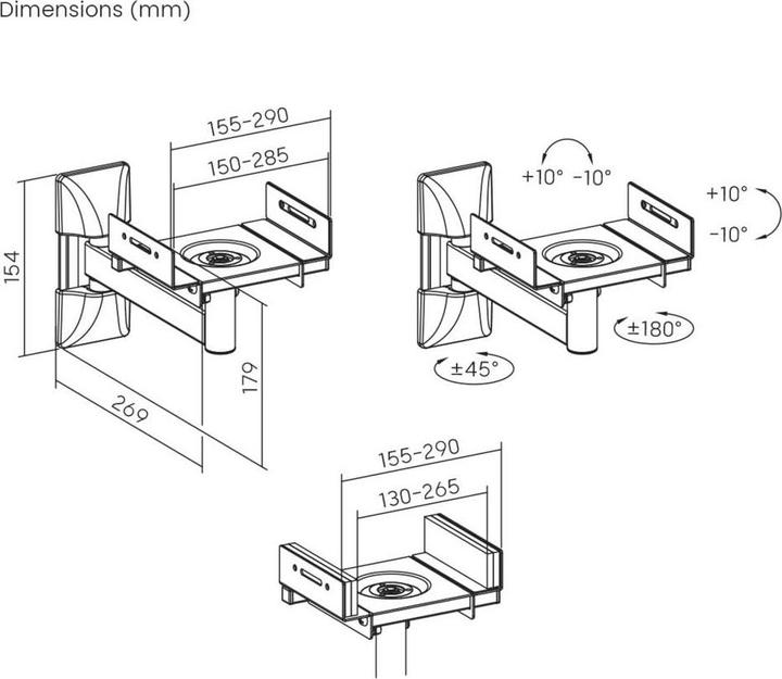 Actual product image myWall HB8L (1 pcs., Wall installation, Tiltable)