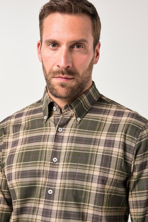Actual product image JP1880 check shirt, long-sleeved, button-down collar, modern fit, up to 8 XL (5XL)
