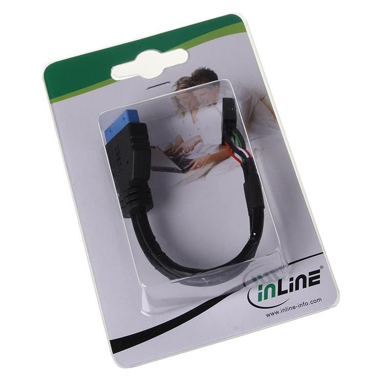 InLine USB 3.0 Adapterkabel – Buchse A Auf Einbaubuchse A, 0,2 Meter, Ideal Für PC-Erweiterungen & Schnelle Datenübertragung