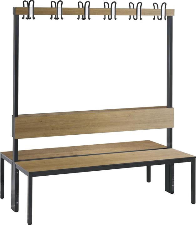 C+P Garderobenbank BASIC PLUS, doppelseitig (76 cm, 165 cm)