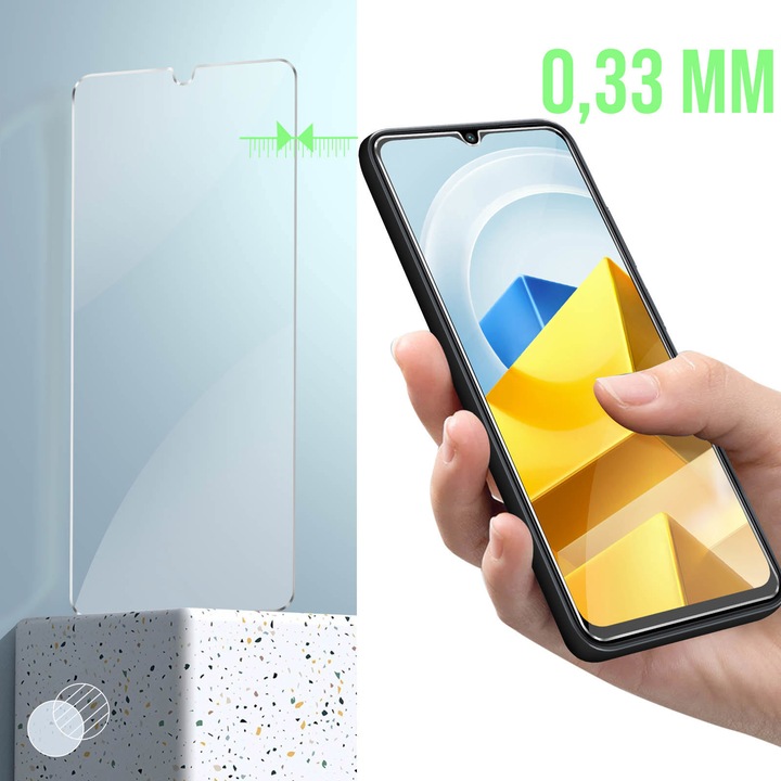 Actual product image Avizar 9H hardness glass display protection film (1 Piece, Xiaomi Poco M5)