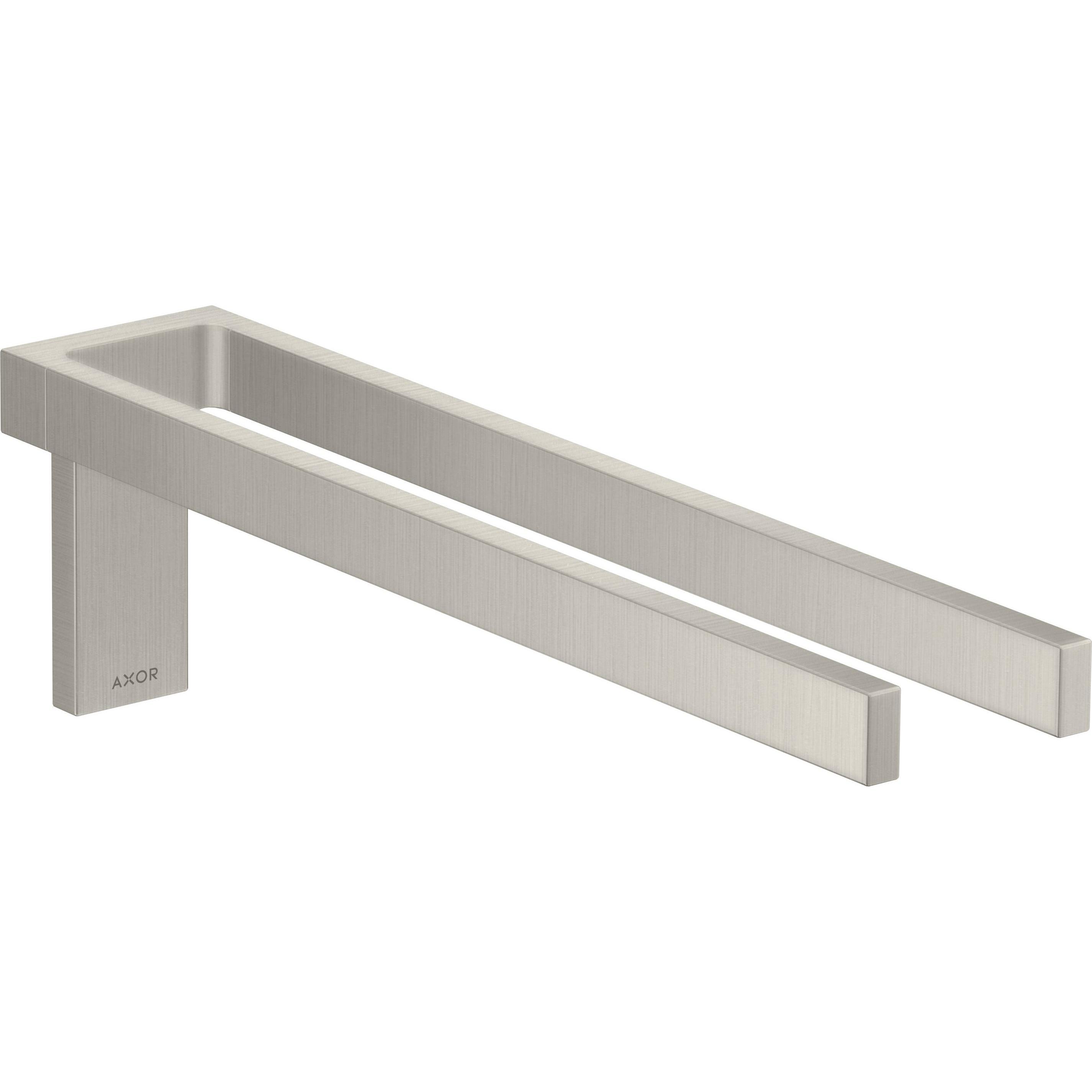 hansgrohe, Handtuchhalter + Handtuchhaken, AXOR Universal Rectangular Handtuchhalter, Metall, doppelt, fest, Länge 380mm...