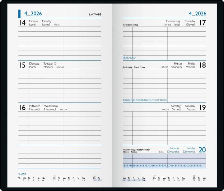 Immagine prodotto Biella Agenda tascabile Budget (8,7 x 15,3 cm, 1 settimana / 2 pagine)