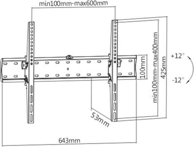 Produktbild Gembird WM-70T-02 TV mount (70") Black (Wand, 40 kg, 37" - 70")