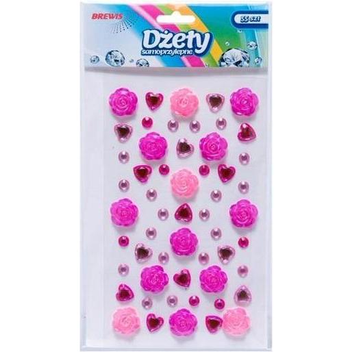 Brewis Selbstklebende Strasssteine ​​rosa 55 Stk