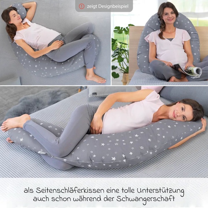 Actual product image Theraline Nursing pillow "The Original" with micro pearl filling incl. cover 190 cm (40 cm)
