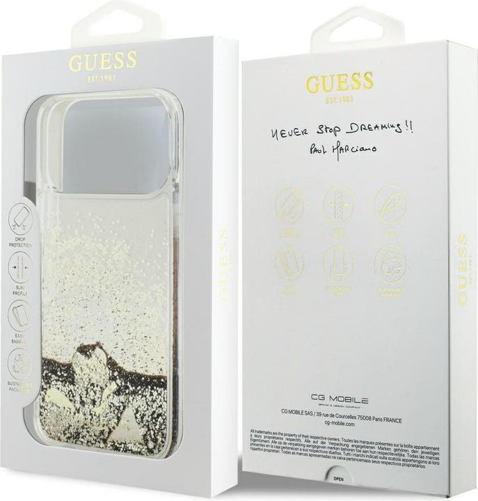 Produktbild Guess - Liquid Glitter Charms (GUHCP17XGLHFLGO) - iPhone 17 Pro Max - Gold (Apple iPhone 17 Pro Max)