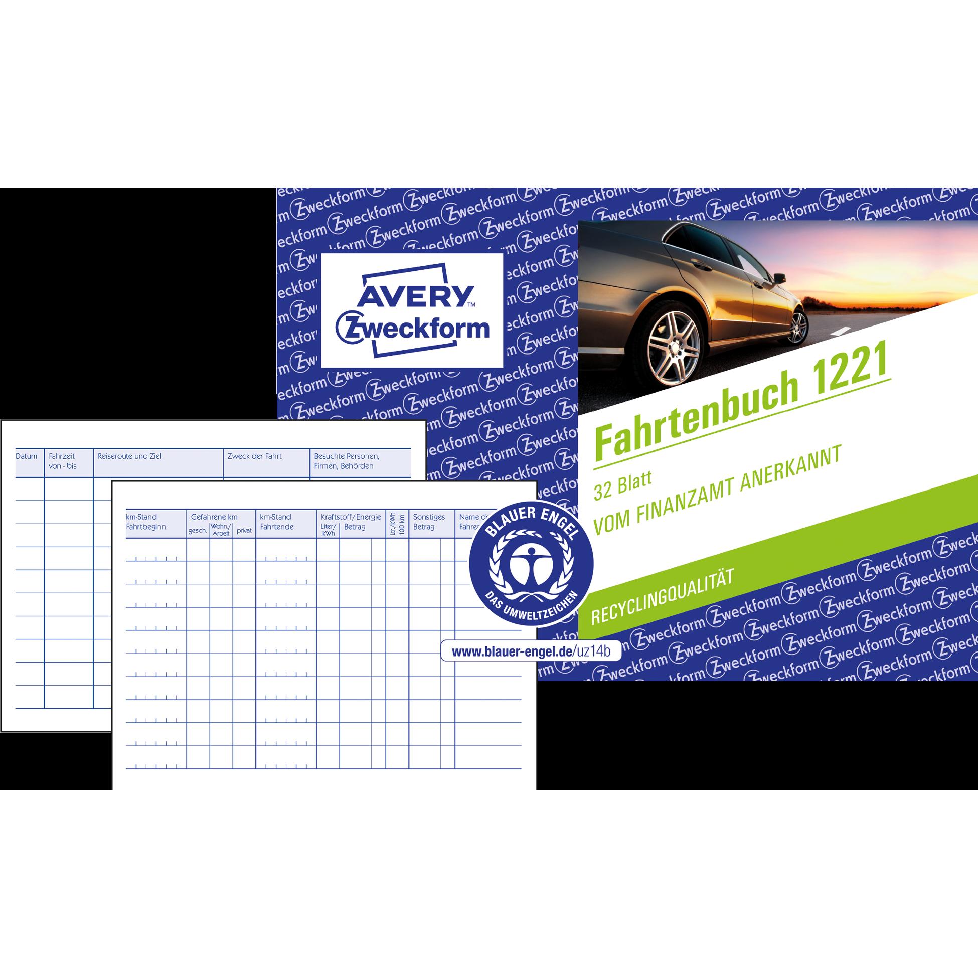 Avery, Formular, RecyclingÂ Fahrtenbuch (32 x)