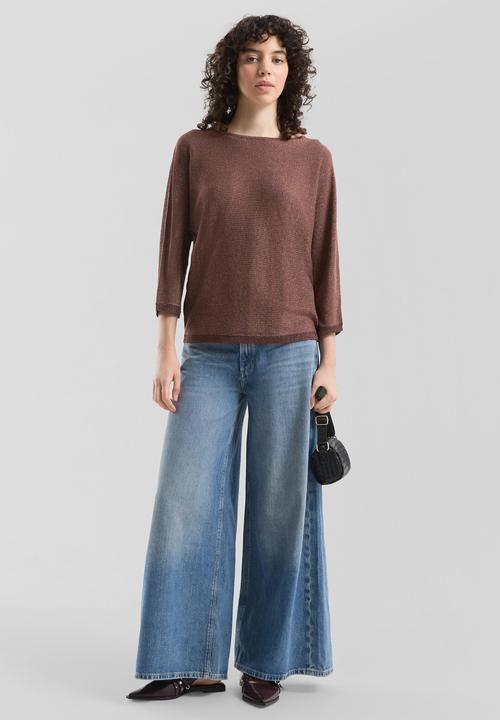 Produktbild s.Oliver Strickpullover Pullover in Glitzeroptik mit Fledermausärmeln (S)