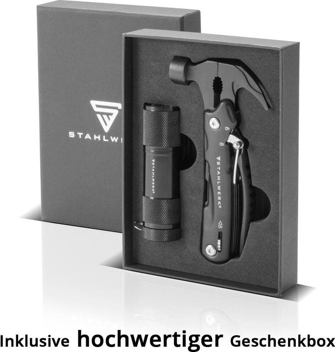 Actual product image Stahlwerk Multitool 12 Tools Pocket Knife Multifunction Tool Flashlight (12 Functions)