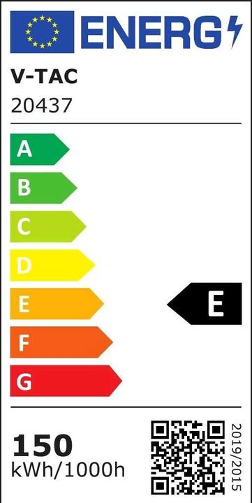 Energy Label V-TAC VT169STS LED Street Lamp SAMSUNG Chip Sensor 150W 110LMW (IP65)