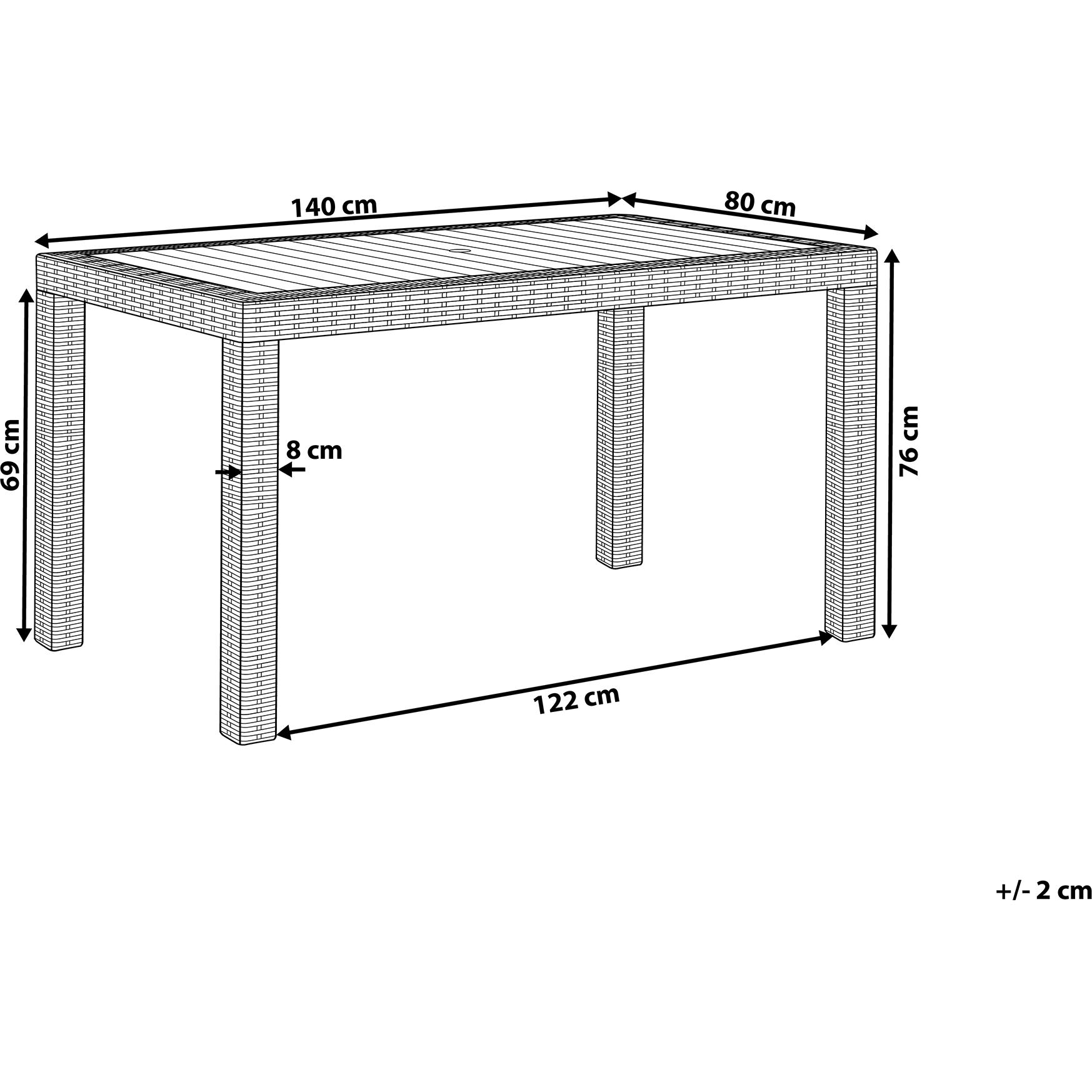 Thumbnail - Beliani, Gartentisch + Balkontisch, Fossano (80 cm)