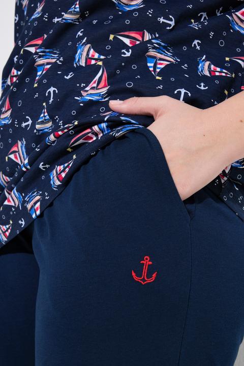 Produktbild Ulla Popken Pyjama, Segelboote, Tunika-Ausschnitt, Halbarm (46)
