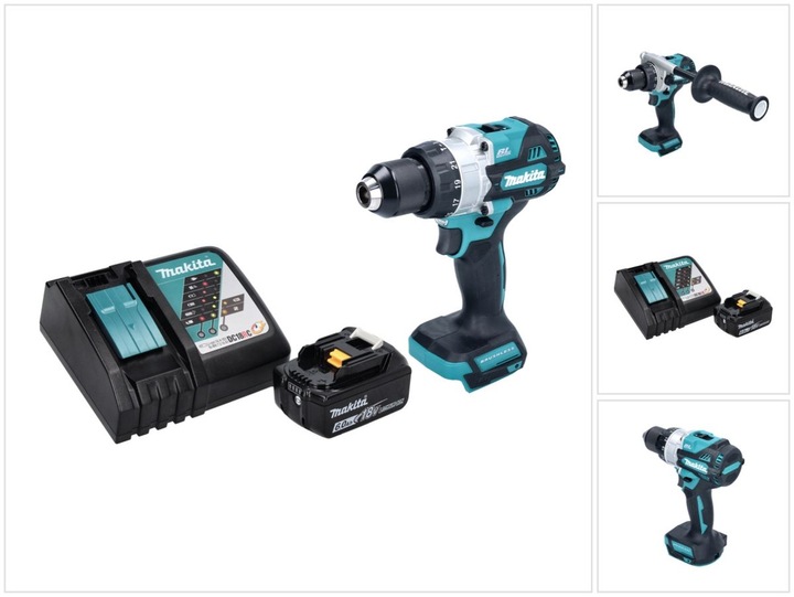 Produktbild Makita DHP 486 RG1 Akku Schlagbohrschrauber 18 V 130 Nm Brushless + 1x Akku 6,0 Ah + Ladegerät (Akkubetrieb)