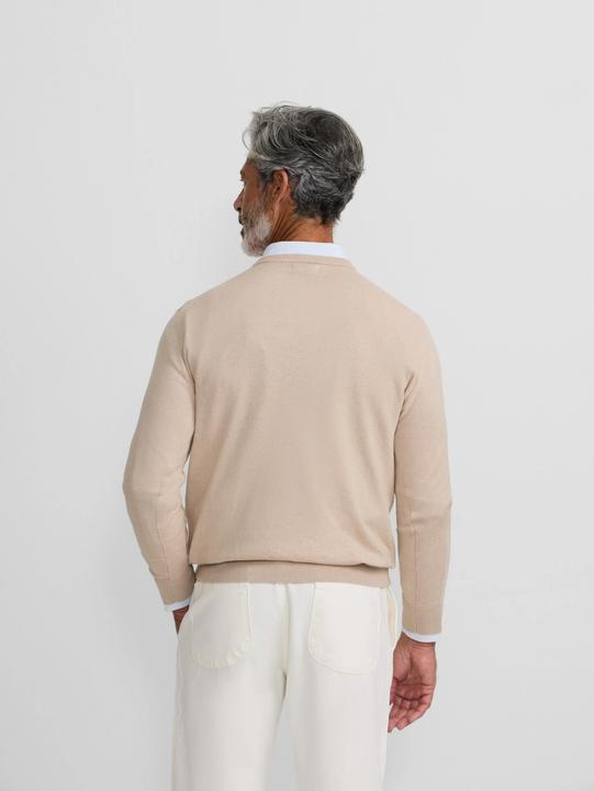 Image du produit Silbon Pull col v classique brodée de raquette de tennis sur le torse (S)