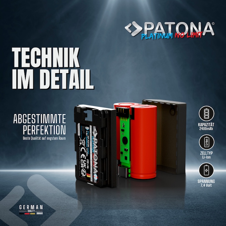 Actual product image Patona Platinum NP-FZ100 USB-C (Rechargeable battery)