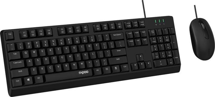 Actual product image Rapoo Kabelgebundenes Kombo Set "NX1500", Schwarz, QWERTZ (DE, Cable)