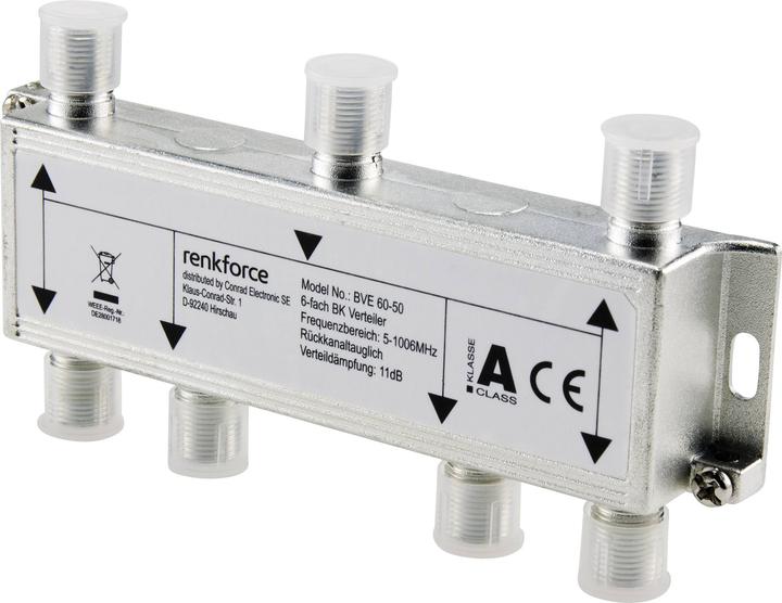 Immagine prodotto Renkforce Distributore di TV via cavo (90 dB, Cavi antenna)