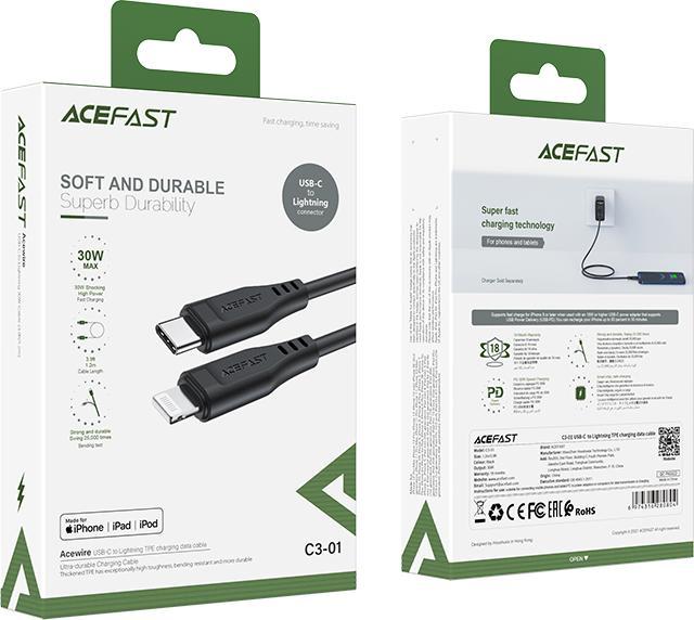 Image du produit Acefast C3-01 (1.20 m, USB 2.0, 30 W)