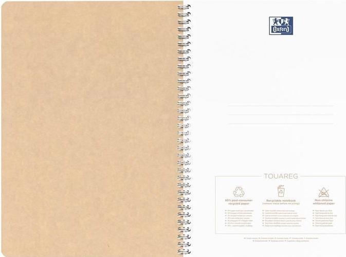 Actual product image Oxford Touareg A4 Card Twin-wire Notebook Ruled 180 Pages Assorted Colours SCRIBZEE Compatible Recycled (A4, Lined, Soft cover)