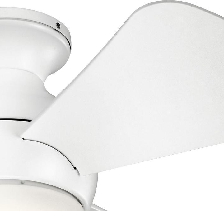 Actual product image Elstead Lighting Sola silent ceiling fan with LED light Ø86cm + remote control matt white (38.80 dB)